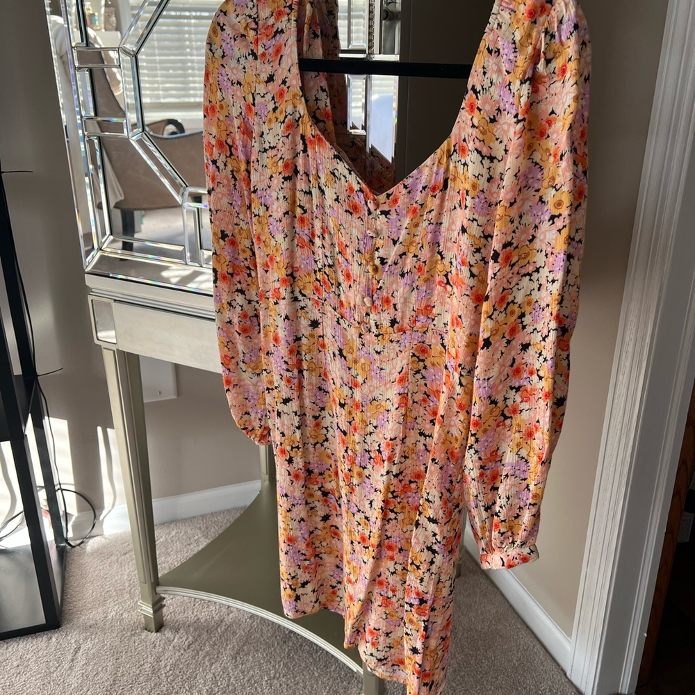 Billabong Floral V-Neck Mini Dress
